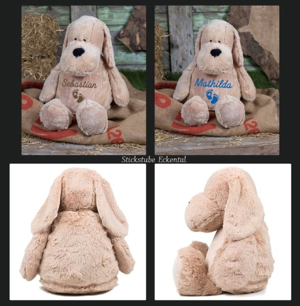 Stofftier Hund mit Namen